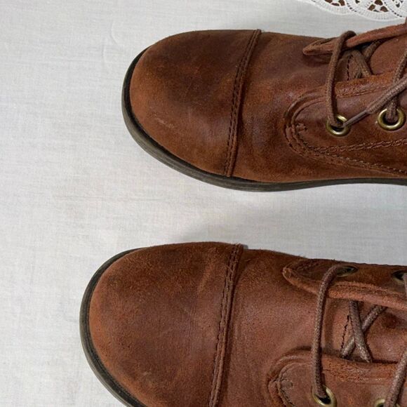 American Eagle Boho Fold-Over Combat Boots Women’s 8 Brown Faux Leather Aztec Wo - Picture 9 of 14